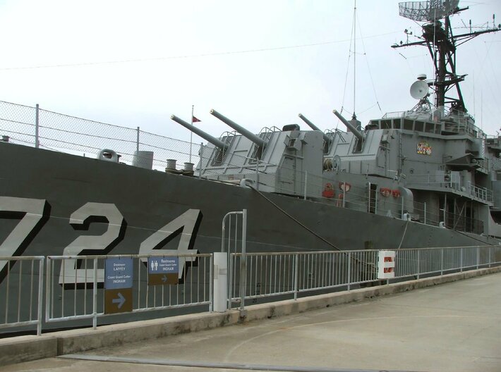 Nameplate USS Laffey DD-724 3d printed Allen M. Sumner-class destroyer USS Laffey DD-724, modernized appearance.