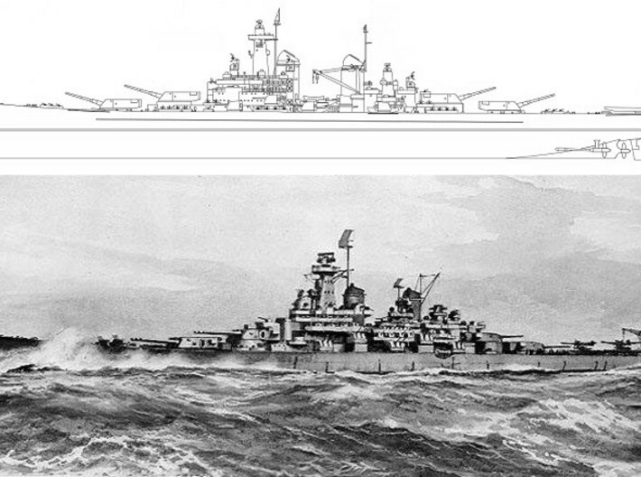 Nameplate USS Ohio BB-68 3d printed Proposed Montana-class battleship.