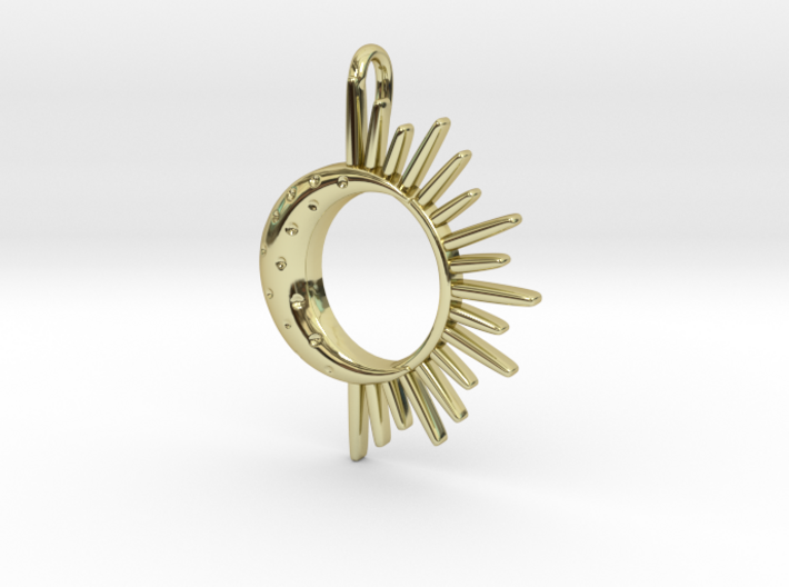 Sun Moon pendant 3d printed 