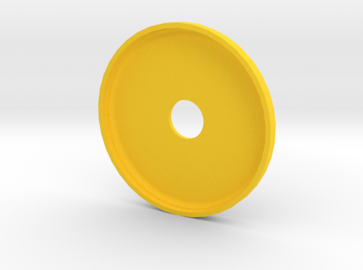 qButton_Top 3d printed Yellow Processed Versatile Plastic