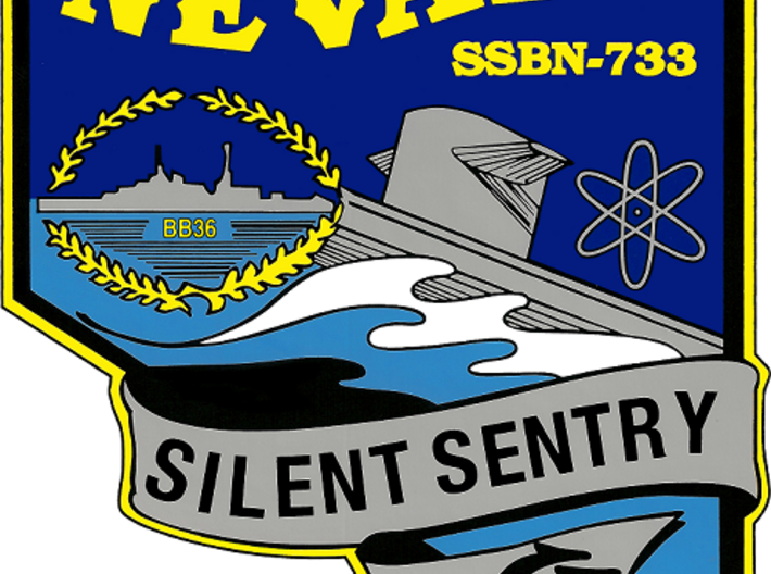 Nameplate USS Nevada SSBN-733 (10 cm) 3d printed 