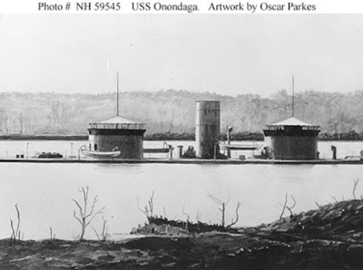 Nameplate USS Onondaga 1864 3d printed Ironclad river monitor USS Onondaga, 1864.