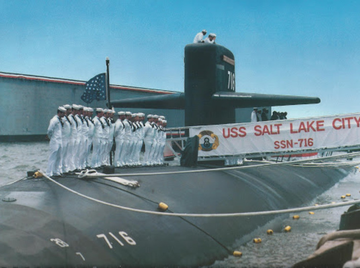 Nameplate USS Salt Lake City SSN-716 3d printed Los Angeles-class nuclear-powered attack submarine USS Salt Lake City SSN-716.