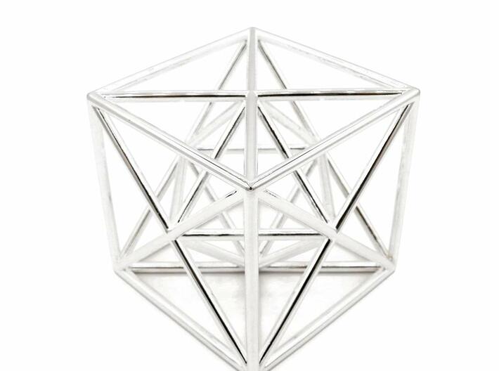 Metatron Cube - Meditation Tool 3d printed Metatron Cube - Meditation Tool - Silver