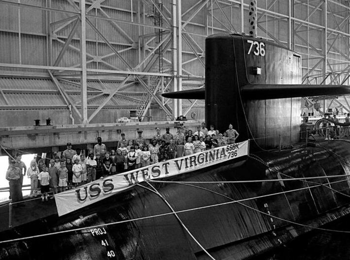 Nameplate USS West Virginia SSBN-736 (10 cm) 3d printed Ohio-class nuclear-powered ballistic missile submarine USS West Virginia SSBN-736.