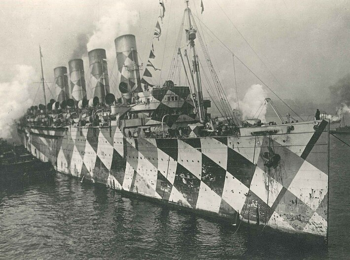 Nameplate RMS Mauretania 3d printed Mauretania serving as a troopship.