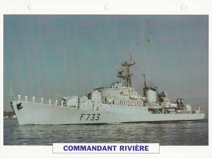 Nameplate Commandant Rivière 3d printed Commandant Rivière-class frigate Commandant Rivière.