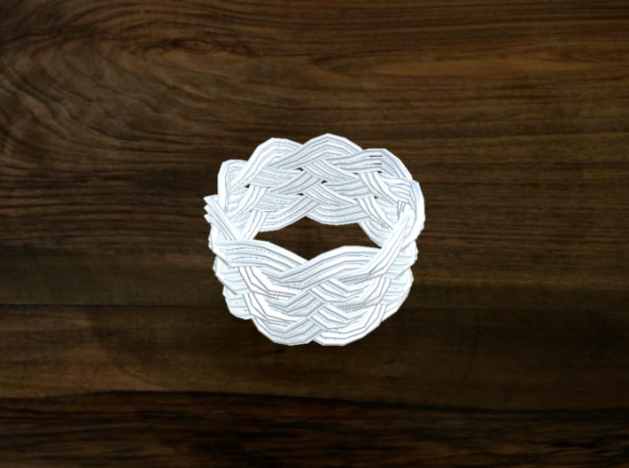 Turk's Head Knot Ring 6 Part X 9 Bight - Size 7 3d printed