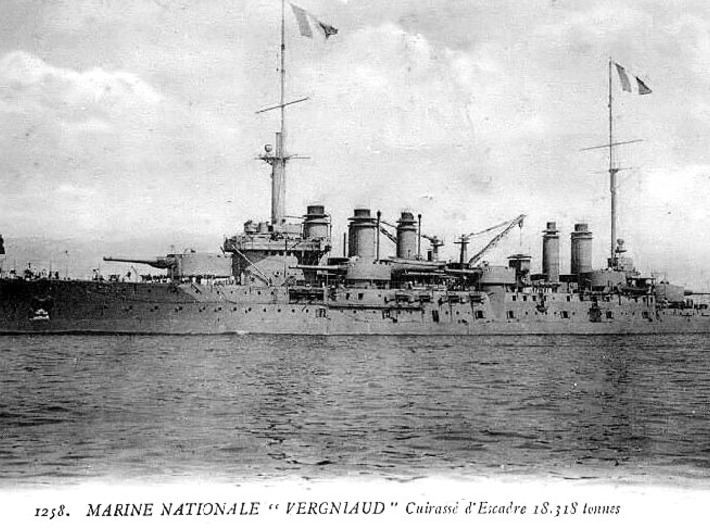 Nameplate Vergniaud 3d printed Danton-class battleship Vergniaud.