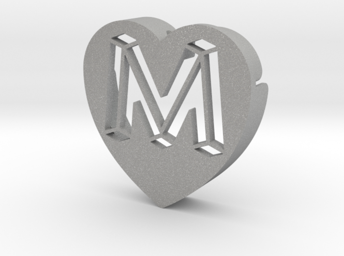 Heart shape DuoLetters print M 3d printed Heart shape DuoLetters print M