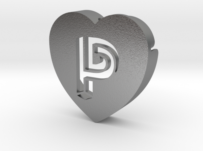 Heart shape DuoLetters print P 3d printed Heart shape DuoLetters print P