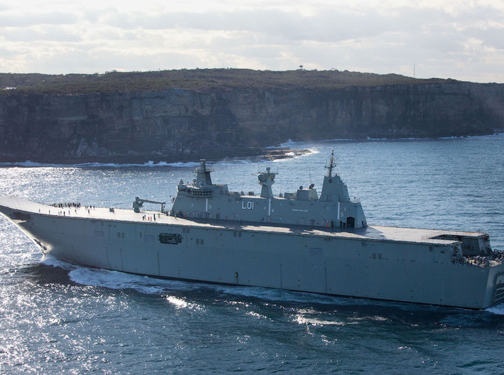 Nameplate HMAS Adelaide 3d printed Canberra-class landing helicopter dock HMAS Adelaide.