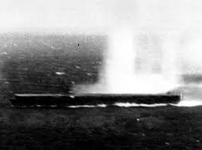 Nameplate Shokaku 翔鶴 3d printed Aircraft carrier Shokaku under attack during the Battle of the Coral Sea.