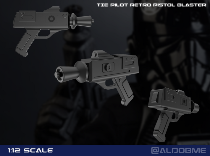 TIE Pilot Retro pistol blaster 3d printed