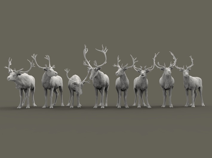 Reindeer Set 1:87 eight different pieces 3d printed 