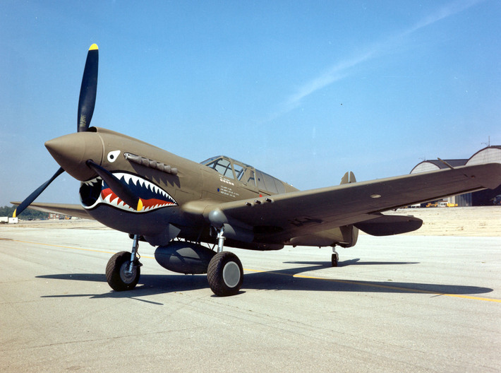 Nameplate P-40E Warhawk 3d printed Photo: National Museum of the US Air Force.
