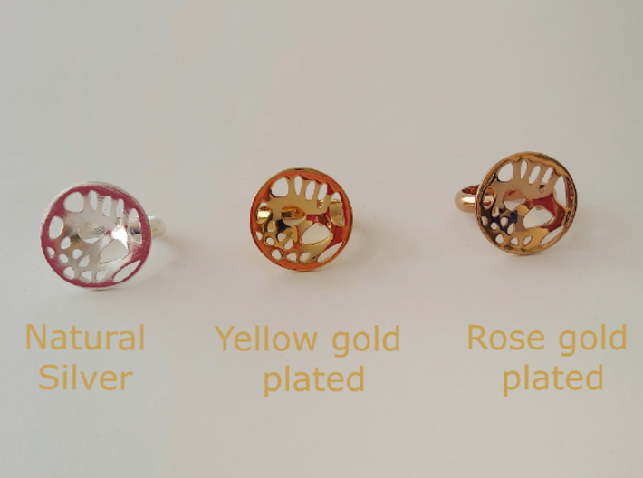 Lace Circle Ring (Silver or Gold plated) 3d printed 