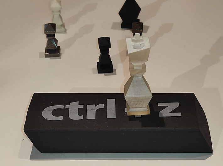 Low-poly chess  3d printed smoothest fine detail plastic