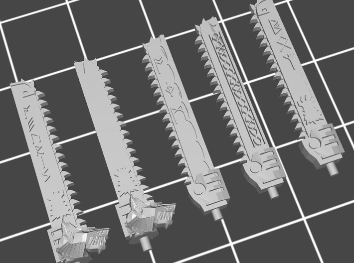 Space viking wolves chain swords 1 3d printed 