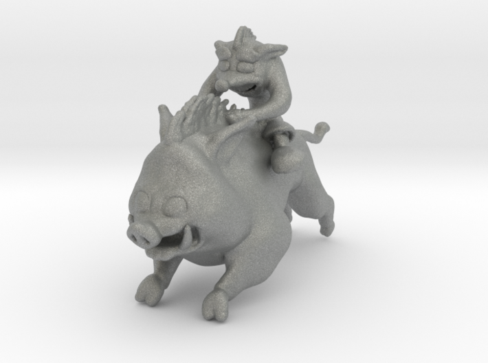 Crash on Hog miniature model fantasy games dnd rpg 3d printed