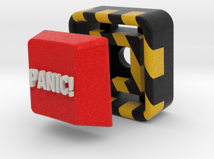 Full Color Button of Panic 3d printed 