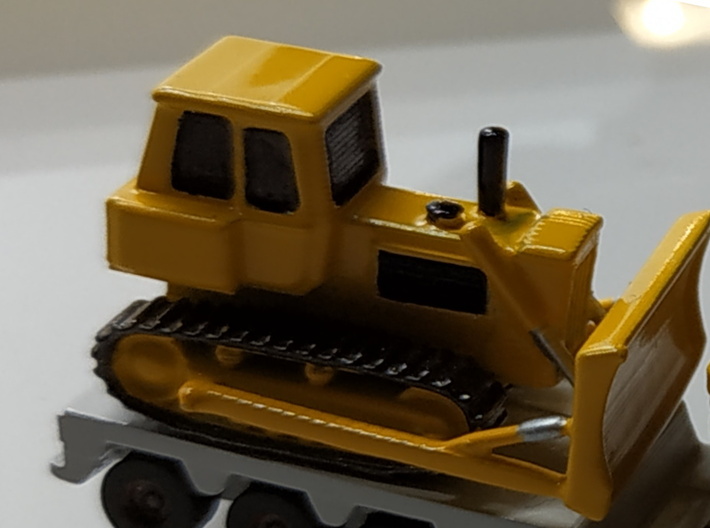Z Scale Bulldozer 3d printed model painted by Ztronky