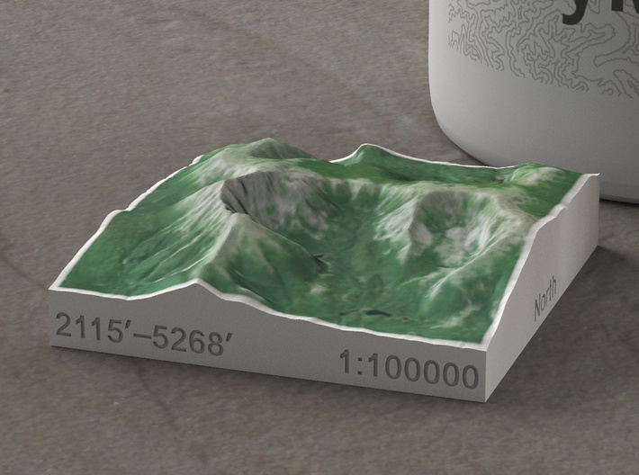 Mt. Katahdin, Maine, USA, 1:100000 Explorer 3d printed