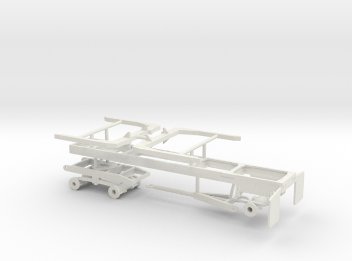 1/64th 20' log trailer, tandem axle front, angle  3d printed 