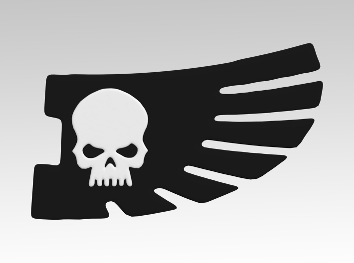 Skull &amp; Feathered Wing Vehicle Icons x32 3d printed Product is sold unpainted.