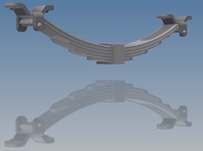 RCH 1923 5-Leaf Springs - 24 assorted 3d printed 5.9.U :- 5-leaf for 9-inch solebars Unloaded