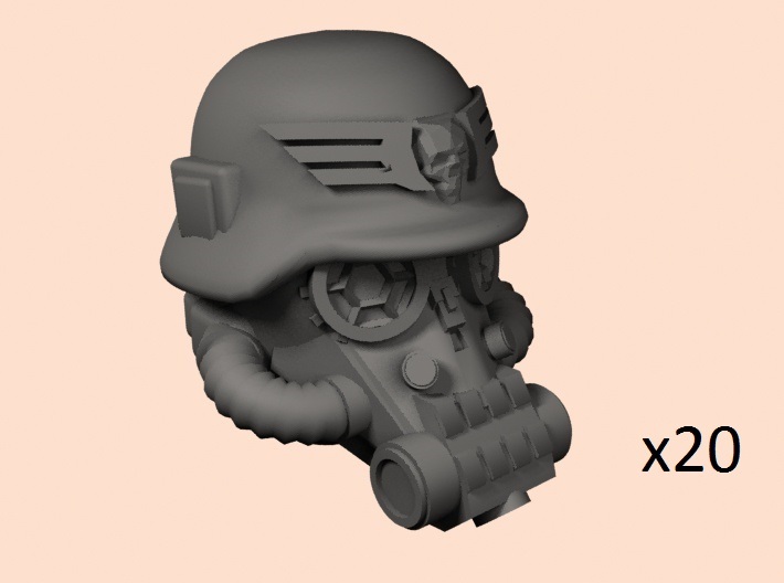 28mm SciFi German-style heads 3d printed
