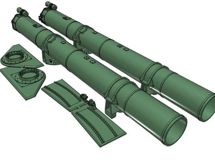 1/16 Forward Torpedo Tubes for PT Boats 3d printed 