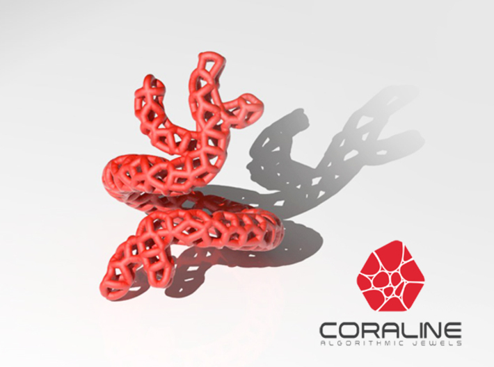 Red Coral Ring sz 6 3d printed