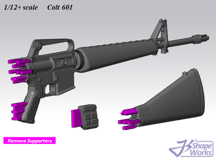 1/12+ Colt 601 rifle 3d printed 