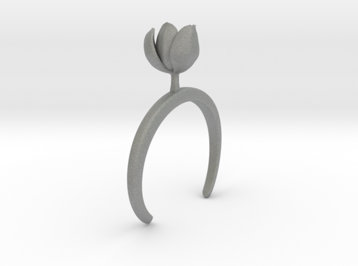 Bracelet with one large flower of the Tulip 3d printed