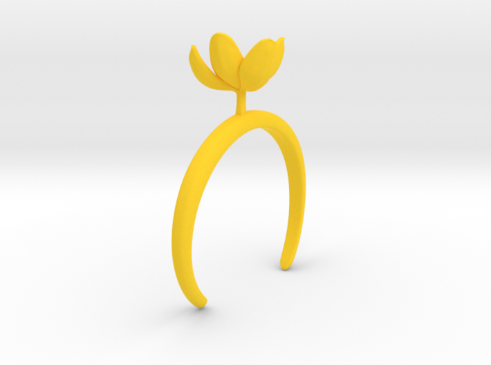 Bracelet with one large open flower of the Tulip 3d printed