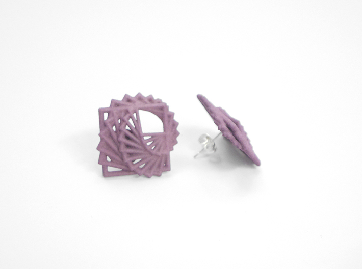 Arithmetic Earrings (Studs) 3d printed Custom Dyed Color (Wisteria)