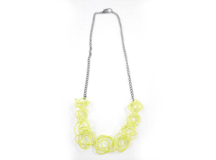 Sprouted Spirals Necklace (Chain) 3d printed Custom Dyed Color (Key Lime)