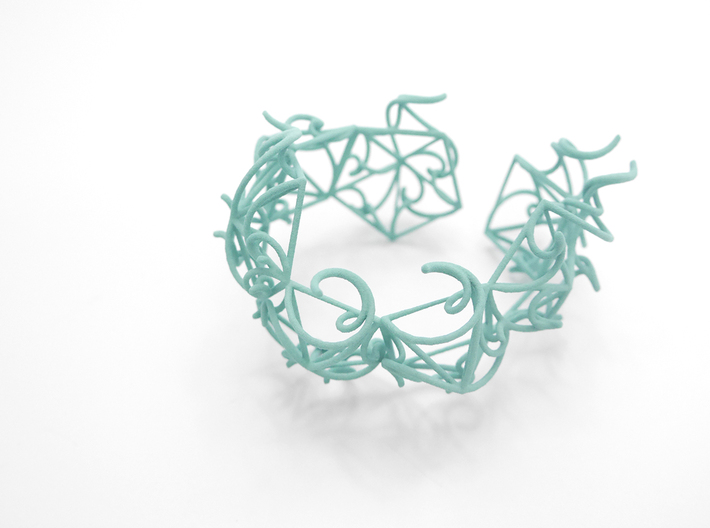 Aster Cuff 3d printed Custom Dyed Colors (Teal)
