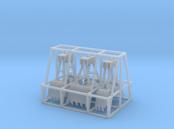 Set Of 3 Clamshell Buckets 3d printed