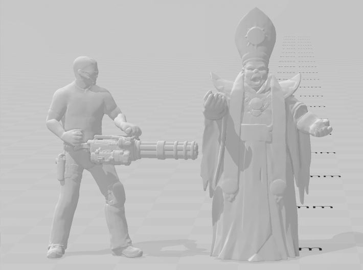 Zombie Pope miniature model fantasy games rpg dnd 3d printed 
