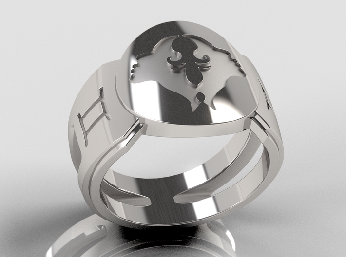 Gemini Signet Ring Lite 3d printed
