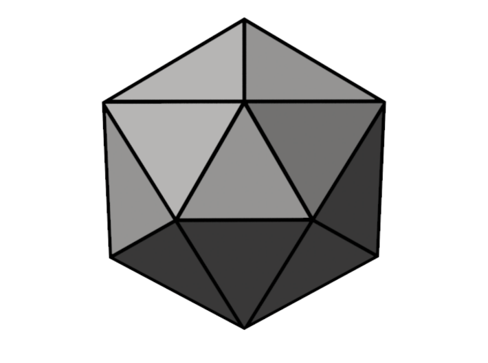Icosahedron - Platonic Solid - 1in 3d printed Icosahedron - Platonic Solid - 1in