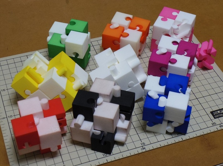 KUMIKIYA Jigsaw Cube [Red] (odd pieces) 3d printed 