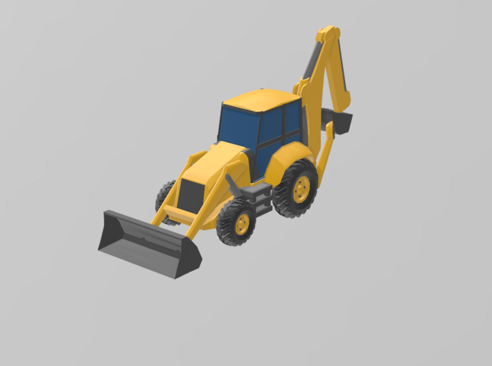 CAT 450 Backhoe 1/87 3d printed