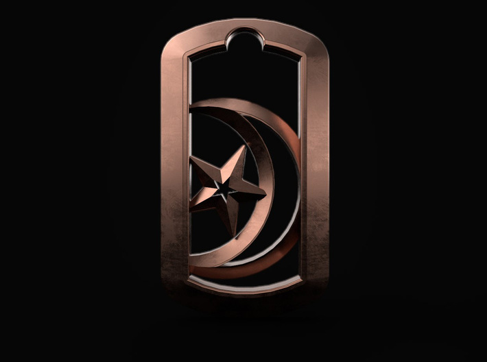 Crescent Star in DogTag 3d printed