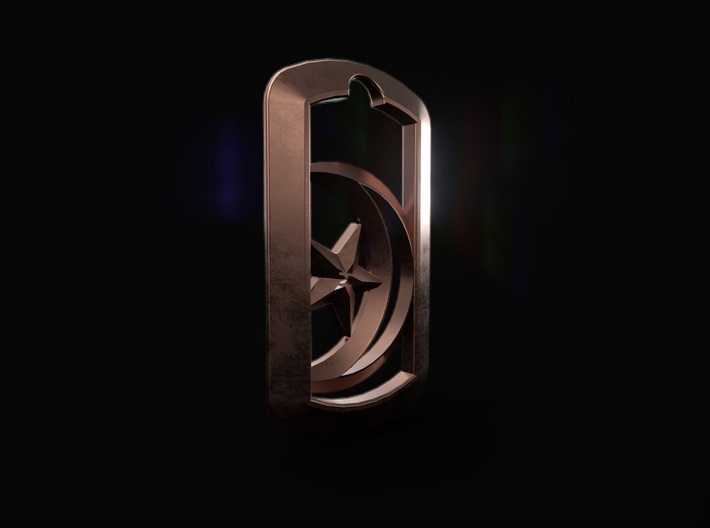 Crescent Star in DogTag 3d printed 