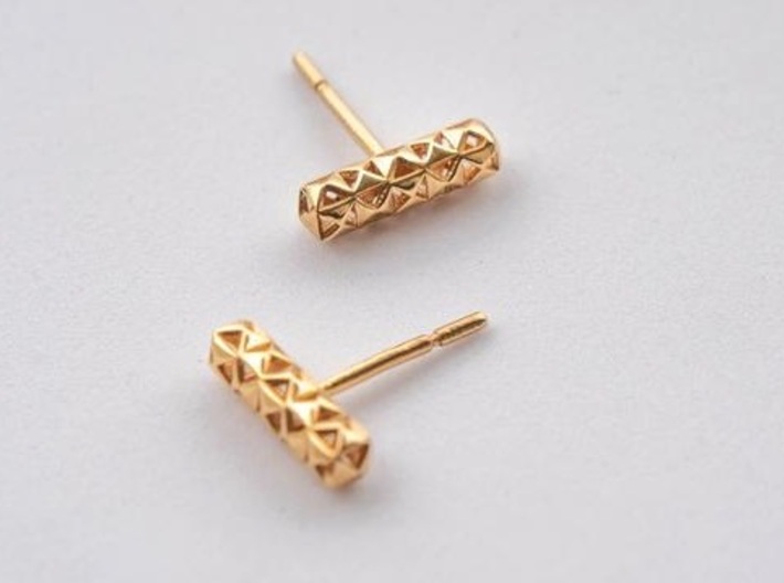 Earring Studs Pyramid Hollow pattern 3d printed