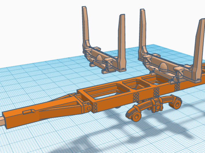 1/64th Long Logger trailing axle angle top kit 3d printed 