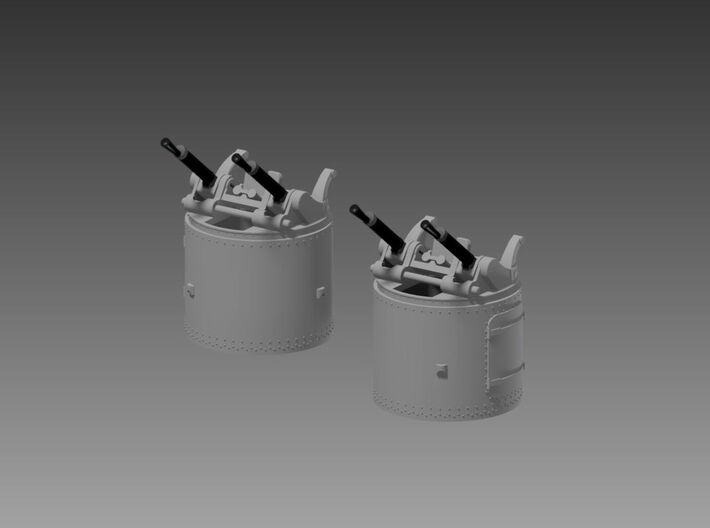 Twin Vickers tub pair 1/144 3d printed